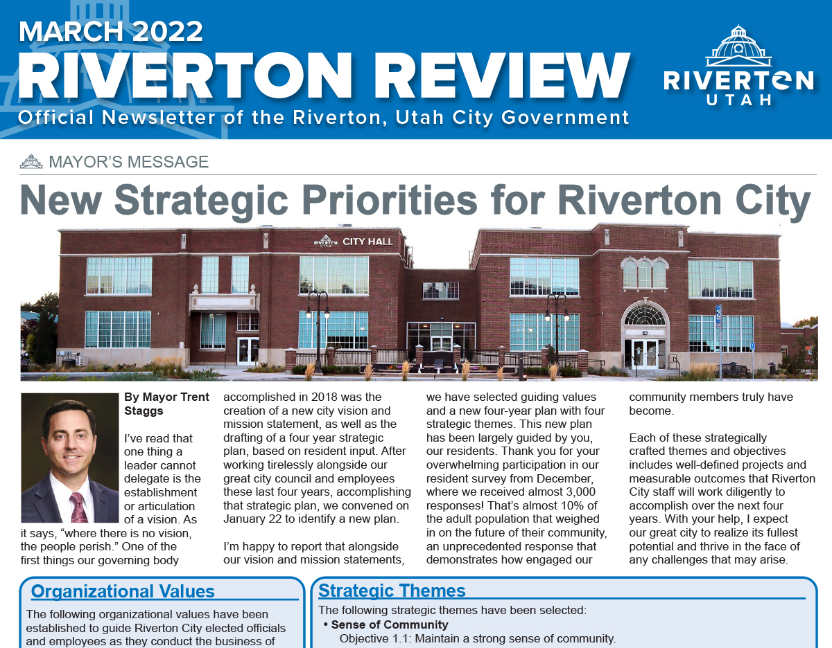 Riverton Review Print Newsletter - March 2022